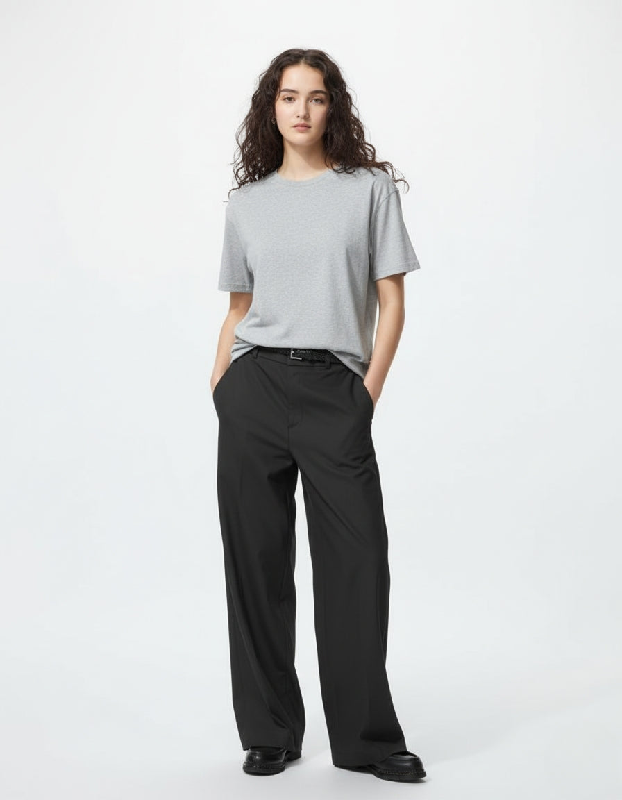 Grey Melange Regular Fit T-Shirt